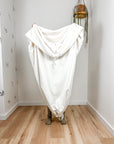 Indoor hammock for kids, little hammock™, kid’s hammock swing, peak white color + bare trim, held up by child
