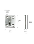 little hammock™ hammock hanging kit with dimensions of 1 square wall mount plate and 1 screw.