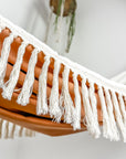 Indoor hammock for kids, little hammock™, kid’s hammock swing, terracotta color + knots trim, close up