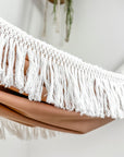 Indoor hammock for kids, little hammock™, kid’s hammock swing, dusty rose color + vintage trim, close up