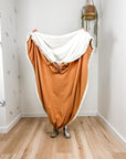 Indoor hammock for kids, little hammock™, kid’s hammock swing, terracotta color + fringe trim, held up by child