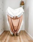 Indoor hammock for kids, little hammock™, kid’s hammock swing, dusty rose color + vintage trim, held up by child